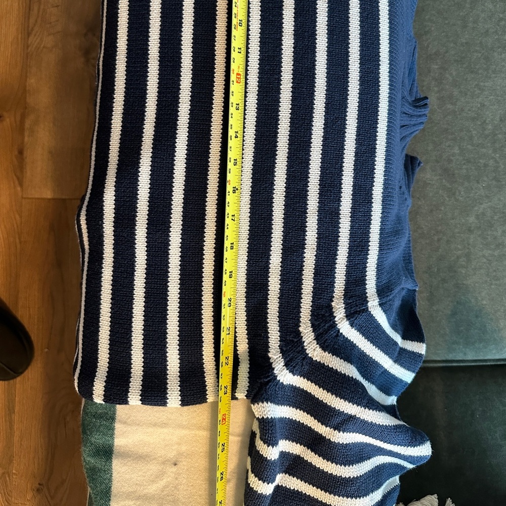 J. Crew Women’s XXL Cotton Turtleneck Sweater - Navy Ivory Stripe NWT - Picture 4 of 7